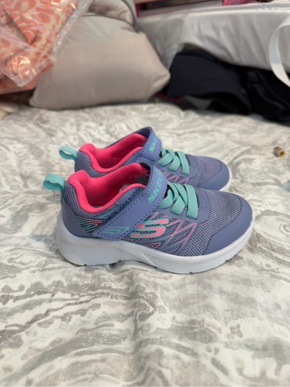 Skechers Purple Sneakers with Pink & Mint Accents for Kids